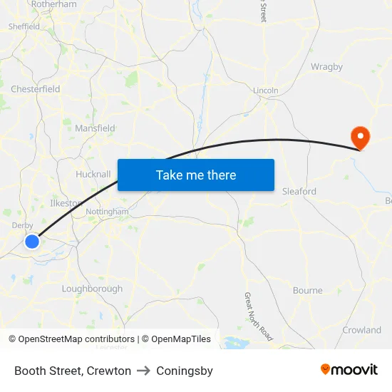 Booth Street, Crewton to Coningsby map