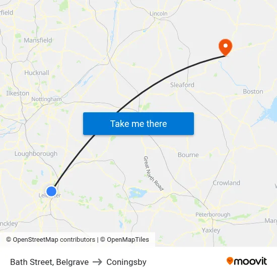 Bath Street, Belgrave to Coningsby map
