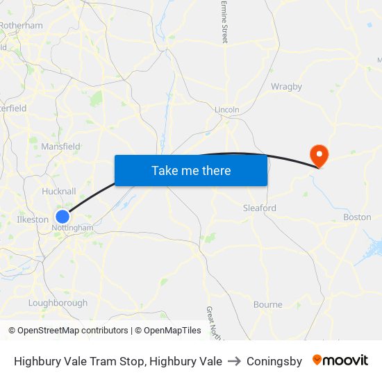 Highbury Vale Tram Stop, Highbury Vale to Coningsby map