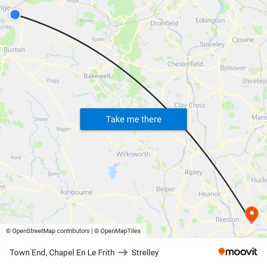 Town End, Chapel En Le Frith to Strelley map