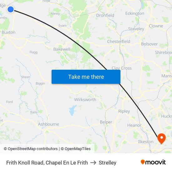 Frith Knoll Road, Chapel En Le Frith to Strelley map