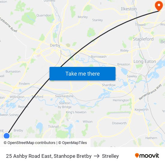 25 Ashby Road East, Stanhope Bretby to Strelley map