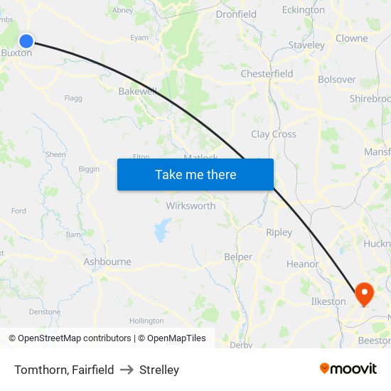 Tomthorn, Fairfield to Strelley map