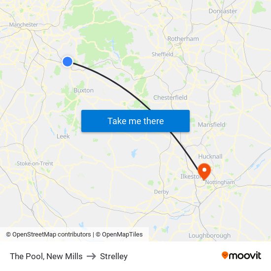 The Pool, New Mills to Strelley map