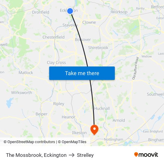 The Mossbrook, Eckington to Strelley map