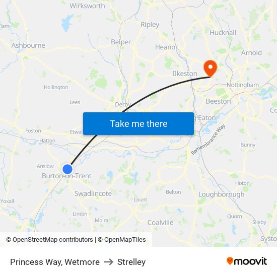 Princess Way, Wetmore to Strelley map