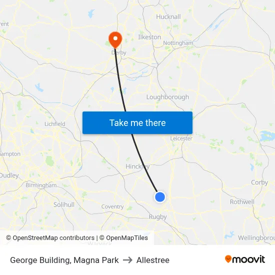 George Building, Magna Park to Allestree map