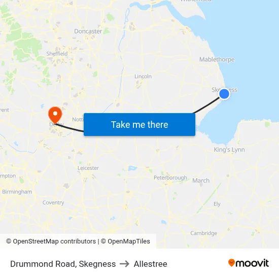 Drummond Road, Skegness to Allestree map