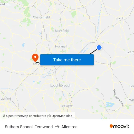 Suthers School, Fernwood to Allestree map