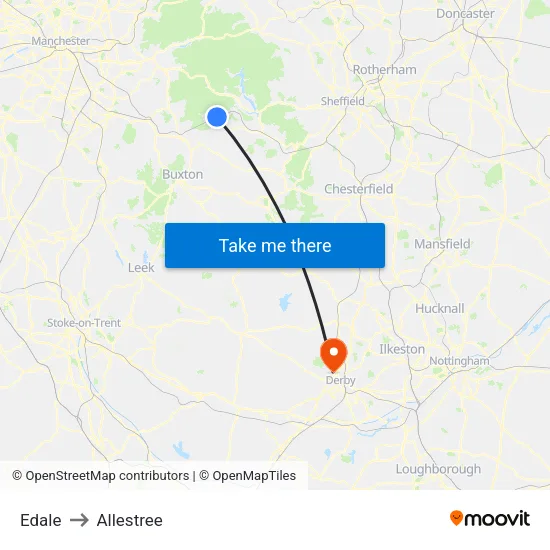 Edale to Allestree map