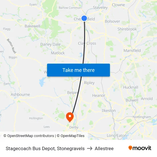 Stagecoach Bus Depot, Stonegravels to Allestree map