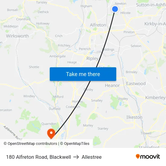 180 Alfreton Road, Blackwell to Allestree map