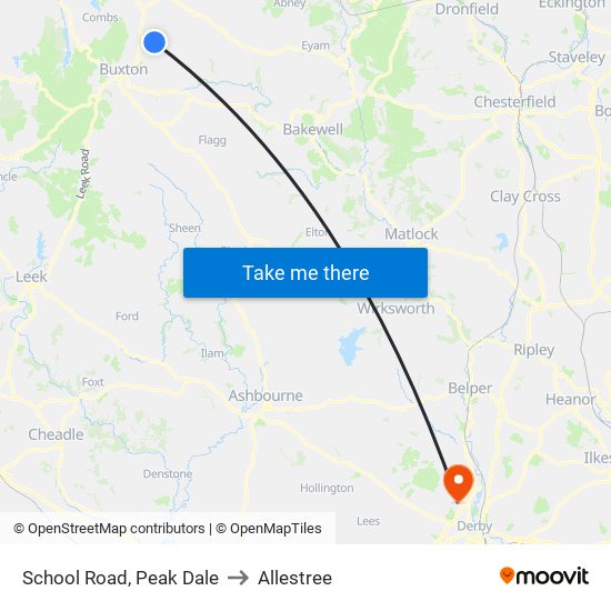 School Road, Peak Dale to Allestree map