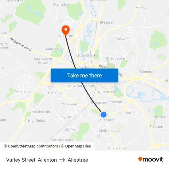 Varley Street, Allenton to Allestree map