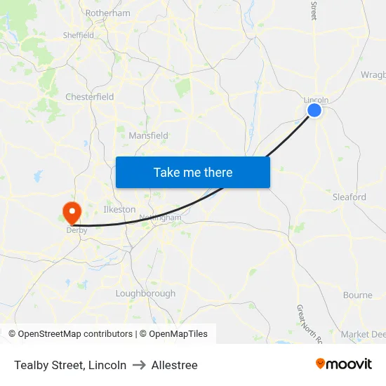 Tealby Street, Lincoln to Allestree map