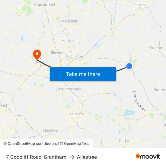 7 Goodliff Road, Grantham to Allestree map