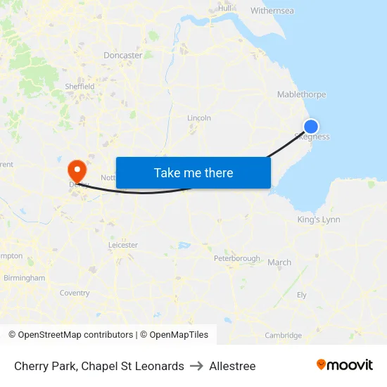 Cherry Park, Chapel St Leonards to Allestree map