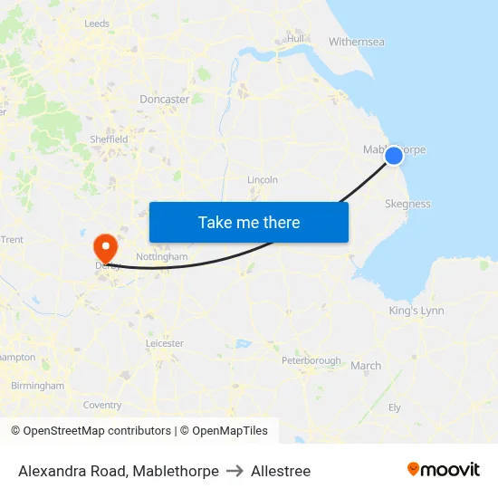 Alexandra Road, Mablethorpe to Allestree map