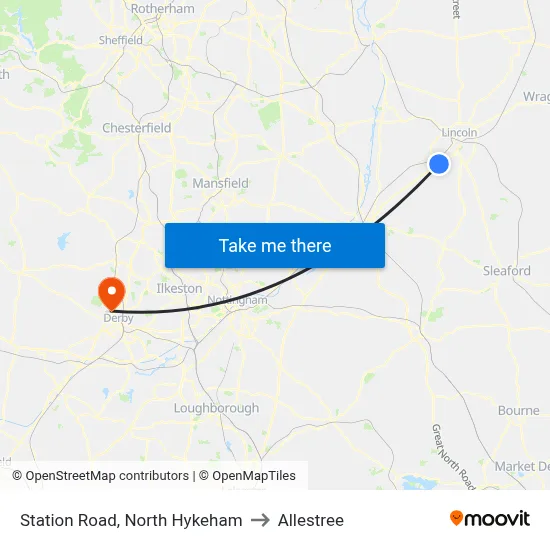 Station Road, North Hykeham to Allestree map