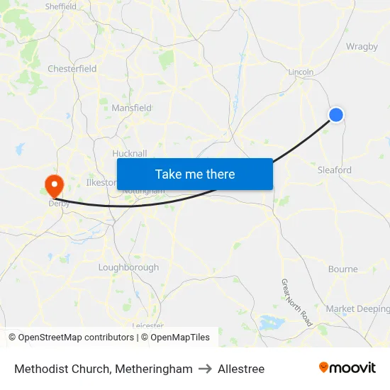 Methodist Church, Metheringham to Allestree map