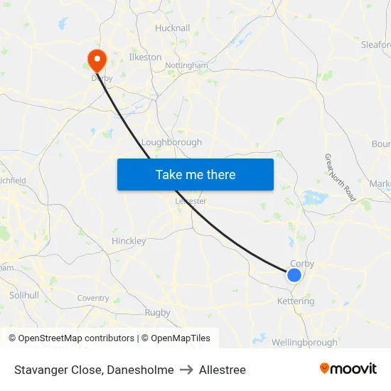Stavanger Close, Danesholme to Allestree map
