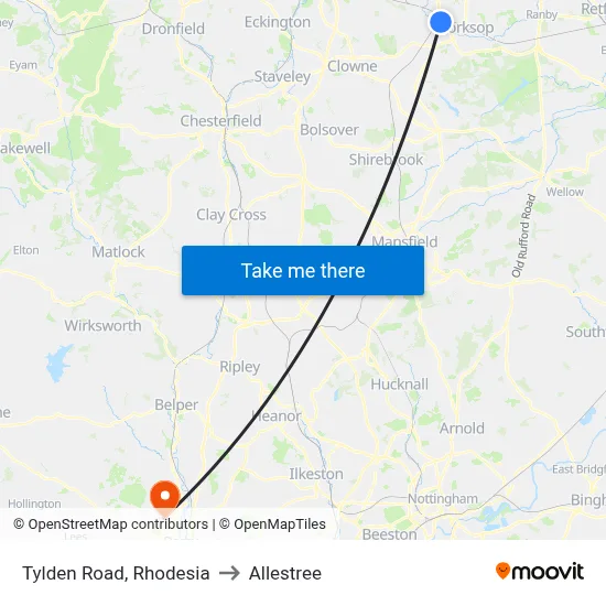 Tylden Road, Rhodesia to Allestree map