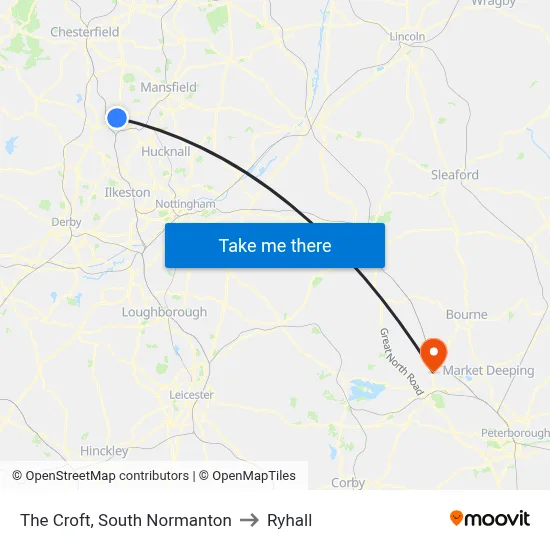 The Croft, South Normanton to Ryhall map