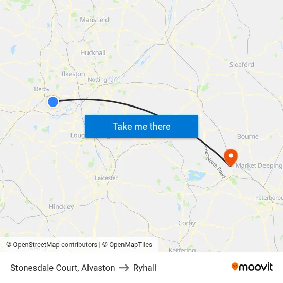 Stonesdale Court, Alvaston to Ryhall map