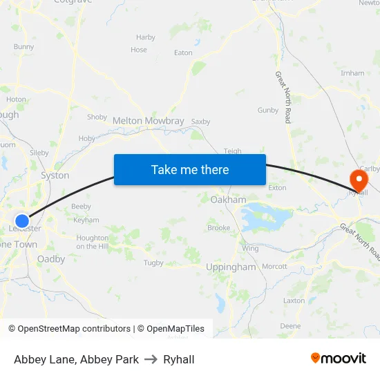 Abbey Lane, Abbey Park to Ryhall map