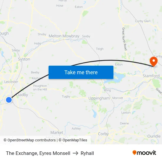 The Exchange, Eyres Monsell to Ryhall map