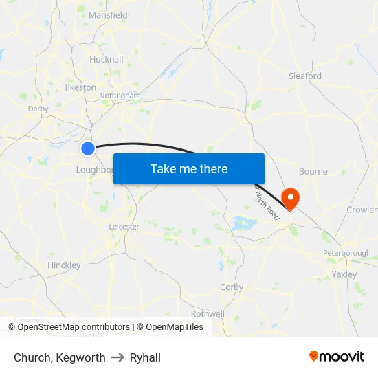 Church, Kegworth to Ryhall map