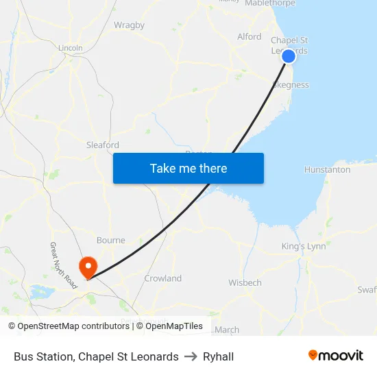 Bus Station, Chapel St Leonards to Ryhall map