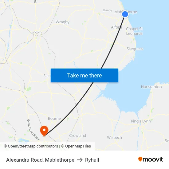 Alexandra Road, Mablethorpe to Ryhall map