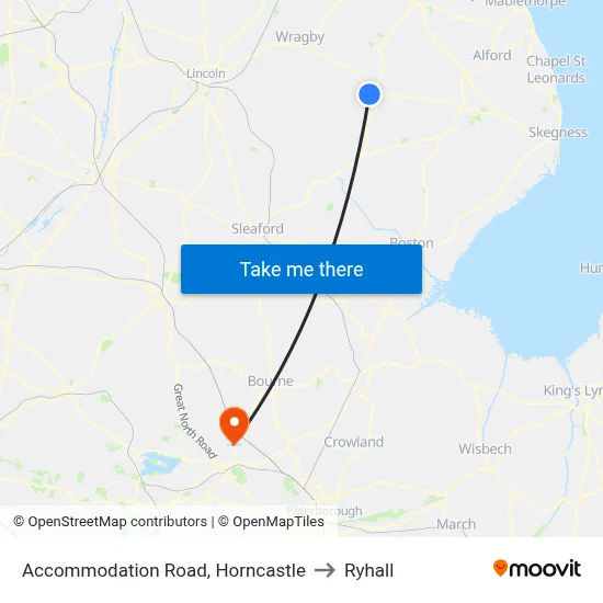Accommodation Road, Horncastle to Ryhall map