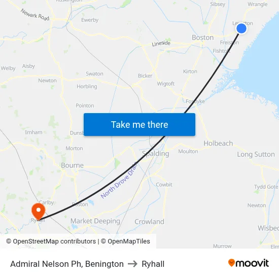 Admiral Nelson Ph, Benington to Ryhall map