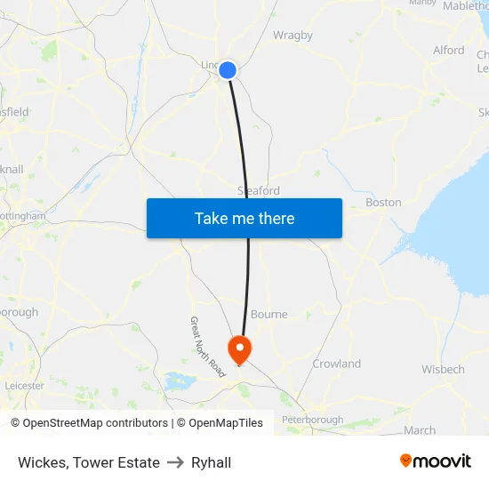 Wickes, Tower Estate to Ryhall map