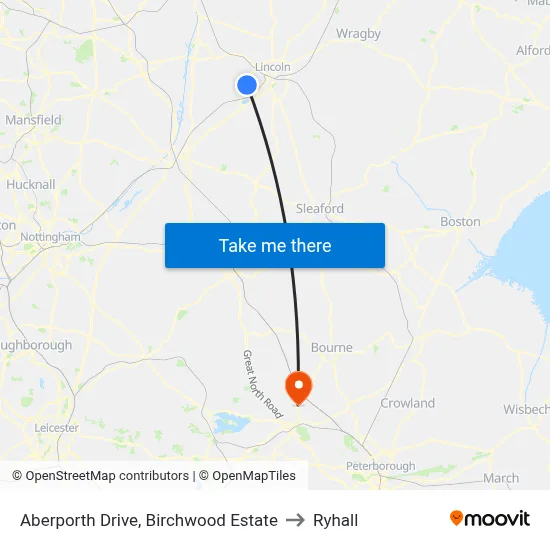 Aberporth Drive, Birchwood Estate to Ryhall map