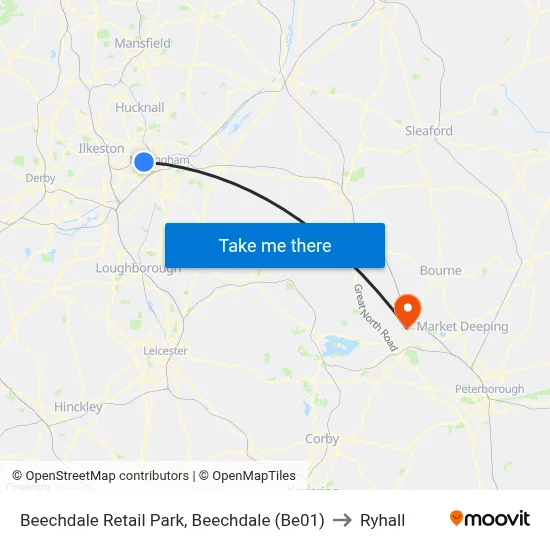 Beechdale Retail Park, Beechdale (Be01) to Ryhall map