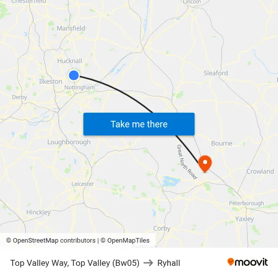 Top Valley Way, Top Valley (Bw05) to Ryhall map