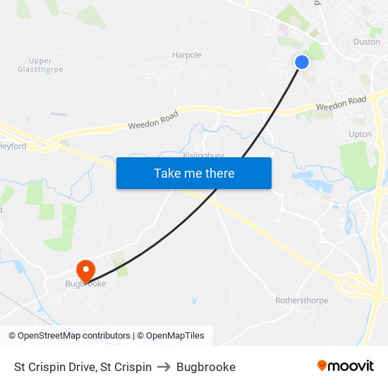 St Crispin Drive, St Crispin to Bugbrooke map