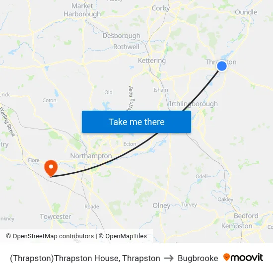 (Thrapston)Thrapston House, Thrapston to Bugbrooke map