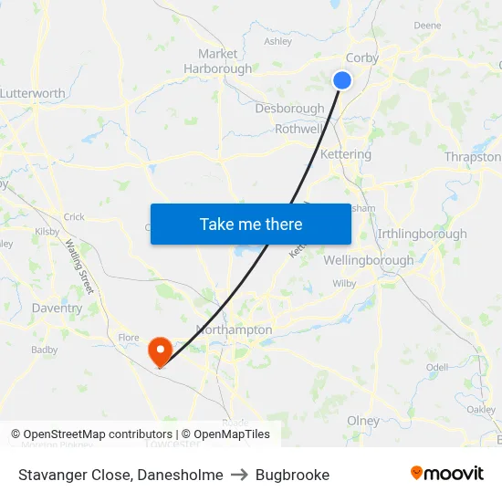 Stavanger Close, Danesholme to Bugbrooke map