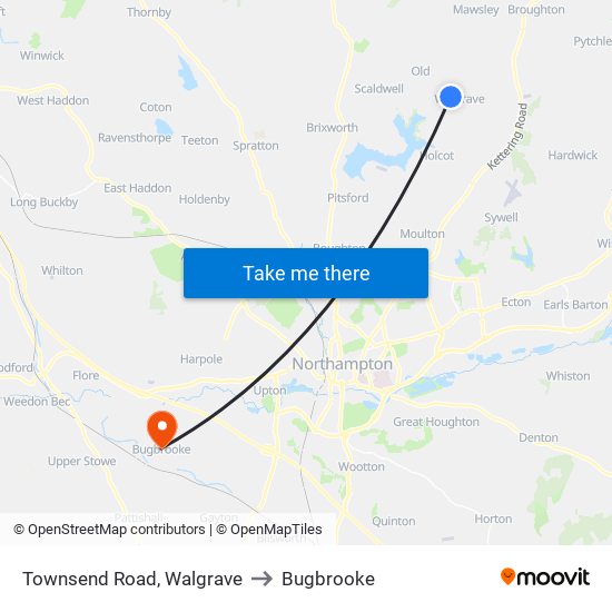 Townsend Road, Walgrave to Bugbrooke map