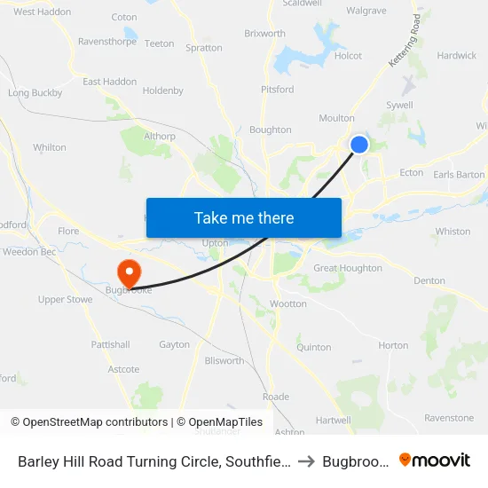 Barley Hill Road Turning Circle, Southfields to Bugbrooke map