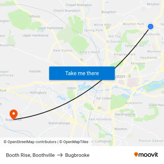 Booth Rise, Boothville to Bugbrooke map