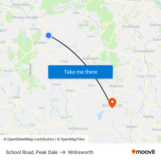 School Road, Peak Dale to Wirksworth map