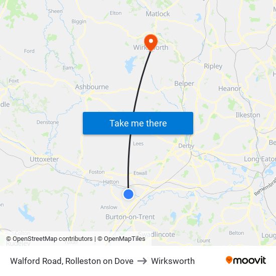 Walford Road, Rolleston on Dove to Wirksworth map