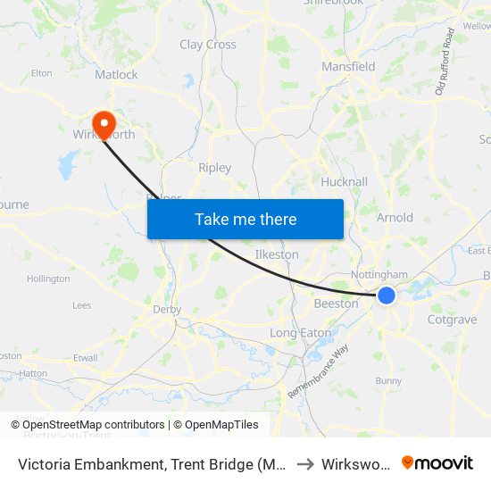 Victoria Embankment, Trent Bridge (Me05) to Wirksworth map