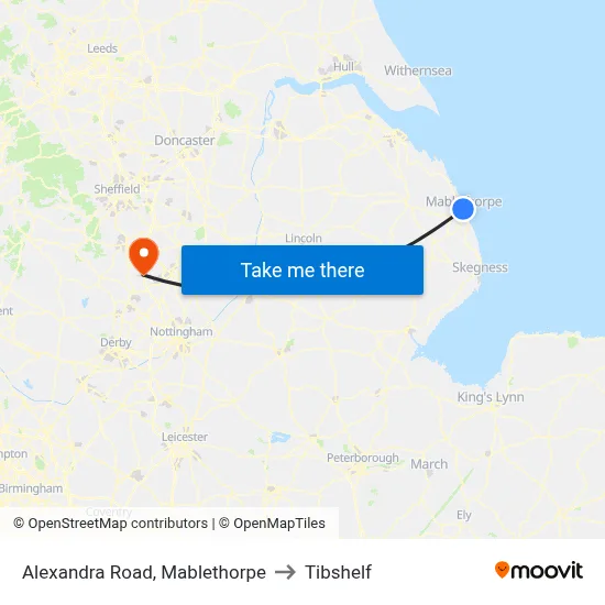 Alexandra Road, Mablethorpe to Tibshelf map
