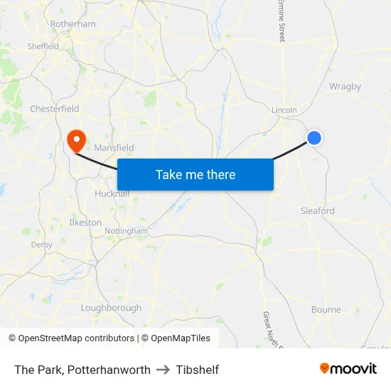 The Park, Potterhanworth to Tibshelf map